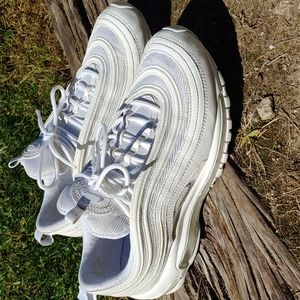 Nike air max 97 triple white/silver check